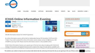 
                            11. ICHAS Online Information Evening – Find A Course