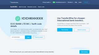 
                            13. ICICHKHHXXX BIC / SWIFT Code - Icici Bank Ltd Hong Kong ...