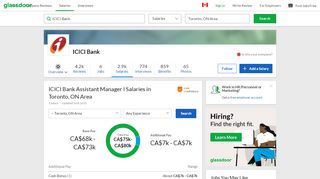 
                            9. ICICI Bank Assistant Manager I Salaries in Toronto, ON | Glassdoor.ca