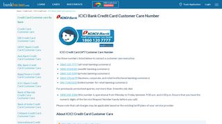 
                            6. ICICI Bank Credit Card Customer Care [1800 200 3344 ... - BankBazaar