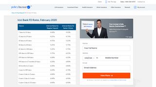 
                            8. ICICI Bank FD Rates: ICICI Bank Fixed Deposit Interest Rates