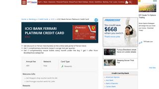 
                            12. ICICI Bank Ferrari Platinum Credit Card: Features, Eligibility, Benefits ...