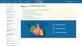 
                            2. ICICI Bank Savings Account - BankBazaar