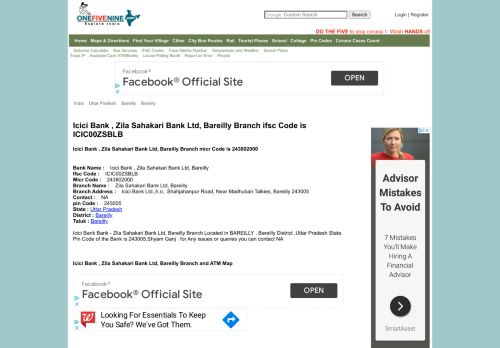 
                            11. Icici Bank , Zila Sahakari Bank Ltd, Bareilly Branch - ifsc Code ...