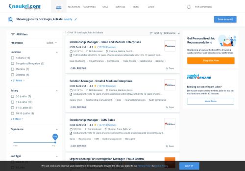 
                            3. Icici Login Jobs in Kolkata - Icici Login Openings in Kolkata - Naukri.com