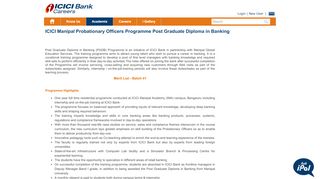 
                            5. ICICI Manipal Probationary Officers Programme ... - ICICI Bank: Careers