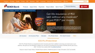 
                            7. ICICI Pru iProtect Smart Life Insurance Plan - ICICI Bank
