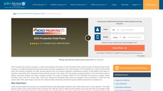 
                            3. ICICI Prudential Child Insurance - Best Child Plan by ICICI