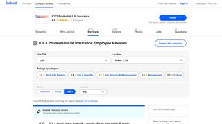 
                            8. ICICI Prudential Life Insurance Employee Reviews - Indeed