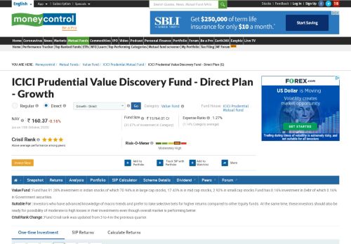 
                            10. ICICI Prudential Value Discovery Fund - Direct Plan (G) [144.120 ...