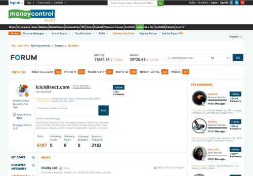 
                            9. icicidirect.com | Moneycontrol Forum | Stock Discussion Board