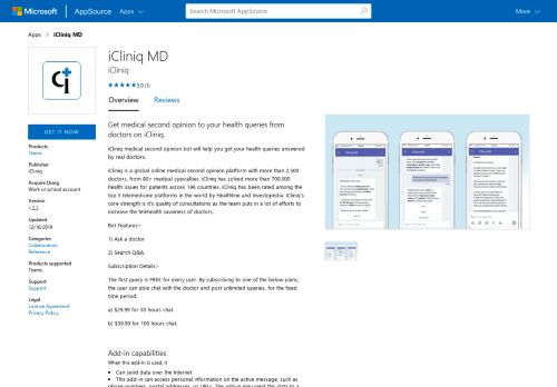 
                            5. iCliniq MD - Microsoft AppSource