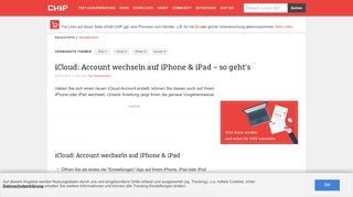 
                            1. iCloud: Account wechseln auf iPhone & iPad – so geht's - CHIP