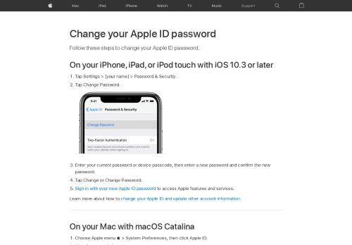 
                            2. iCloud: Apple ID-Passwort ändern - Apple Support