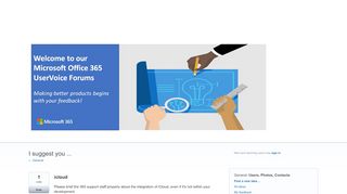 
                            5. icloud – Customer Feedback for Microsoft Office 365 - Office 365 ...