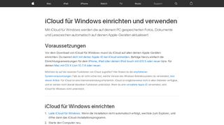 
                            2. iCloud für Windows einrichten und verwenden - Apple Support