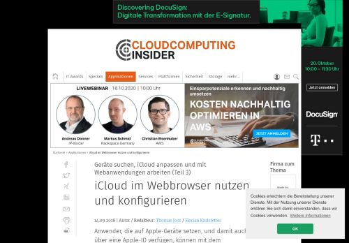 
                            13. iCloud im Webbrowser nutzen und konfigurieren