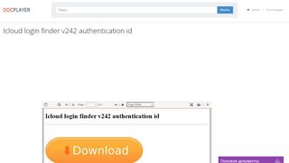 
                            6. Icloud login finder v242 authentication id - PDF - DocPlayer.ru