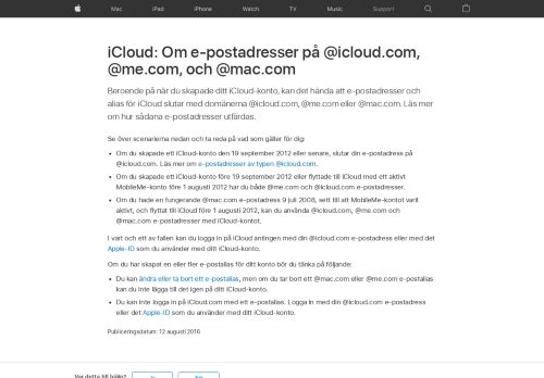 
                            5. iCloud: Om e-postadresser på @icloud.com, @me ... - Apple Support