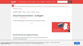 
                            8. iCloud-Passwort ändern - so klappt's - CHIP