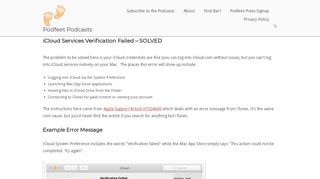 
                            7. iCloud Services Verification Failed - SOLVED - Podfeet Podcasts