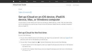 
                            6. iCloud: Set up iCloud on your iOS devices or your Mac or Windows ...