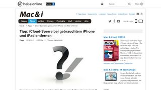 
                            9. iCloud-Sperre bei gebrauchtem iPhone und iPad entfernen | Mac & i