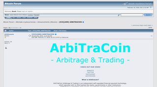 
                            7. [ICO][ANN] ARBITRACOIN - Bitcointalk