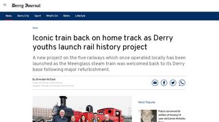 
                            7. Iconic train back on home track as Derry youths launch rail history ...