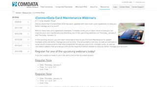 
                            6. iConnectData Card Maintenance Webinars - Comdata