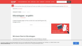 
                            3. ICQ einloggen - so geht's - CHIP