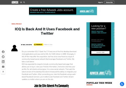 
                            13. ICQ Is Back And It Uses Facebook and Twitter – Adweek