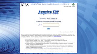 
                            13. ICRS Acquire EDC, at NKI Login Screen