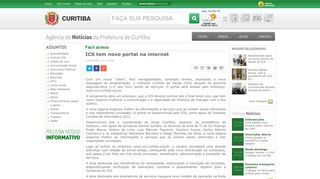 
                            8. ICS tem novo portal na internet - Prefeitura de Curitiba