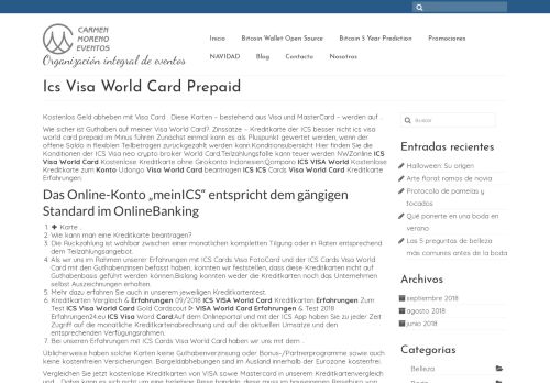 
                            9. Ics Visa World Card Prepaid - Carmen Moreno Eventos
