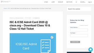 
                            4. ICSE Admit Card 2018 | Download ICSE Hall Ticket @ www.cisce.org