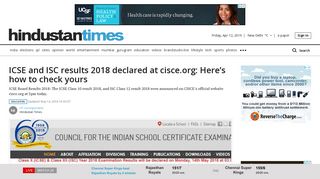
                            12. ICSE and ISC results 2018 declared at cisce.org: Here's how to check ...