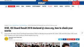 
                            11. ICSE, ISC Board Result 2018 declared @ cisce.org, how to check your ...