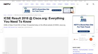 
                            9. ICSE Result 2018 @ Cisce.org: ICSE Class 10, ISC Class 12 Results ...