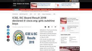 
                            11. icse result 2018: ICSE, ISC Board Result 2018 declared @ cisce.org ...