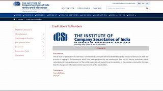 
                            6. ICSI - Credit Hours to Members