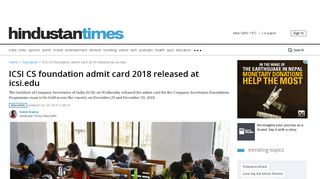 
                            9. ICSI CS foundation admit card 2018 released at icsi.edu | education ...