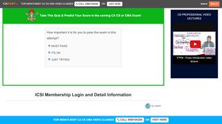 
                            12. ICSI Membership Login and Detail Information - CAKART