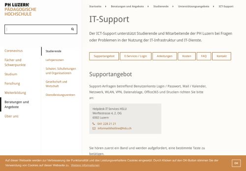 
                            3. ICT-Support - Unterstützungsangebote - Studierende ... - PH Luzern