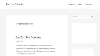 
                            10. icu zambia courses - Bwstats Zambia