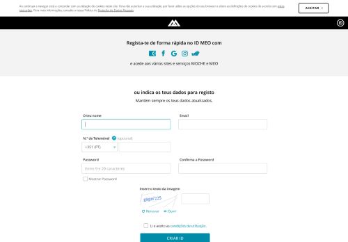 
                            5. ID MEO | Área de Cliente Moche - Login PT