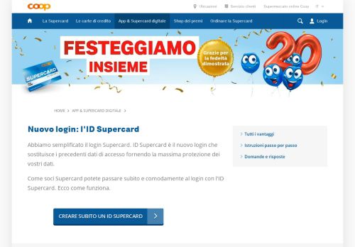 
                            1. ID Supercard come login centrale