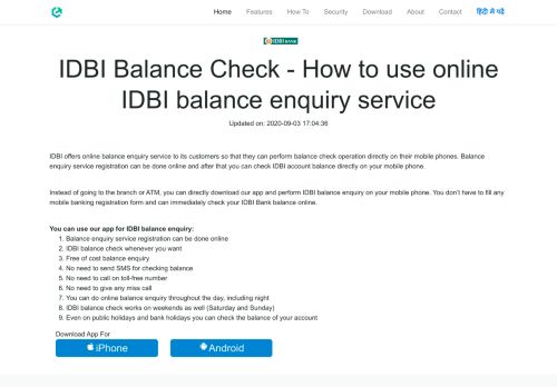 
                            7. IDBI Balance Check Online in 4 Easy Steps - Cointab
