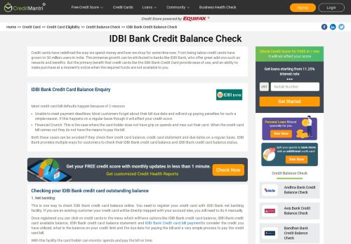 
                            12. IDBI Bank Credit Card Balance Check - How to check credit card ...