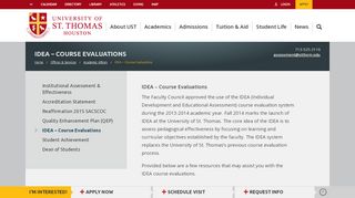 
                            11. IDEA – Course Evaluations - University of St. Thomas